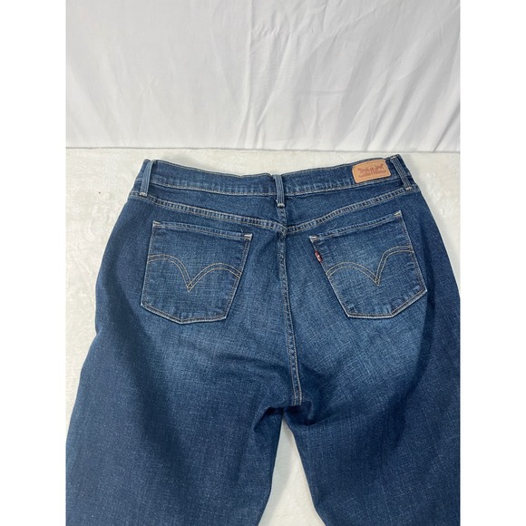 Levis 515 Bootcut Jeans Womens 12M Dark Wash Blue Denim Mid Rise 15516-0136 - Picture 14 of 16
